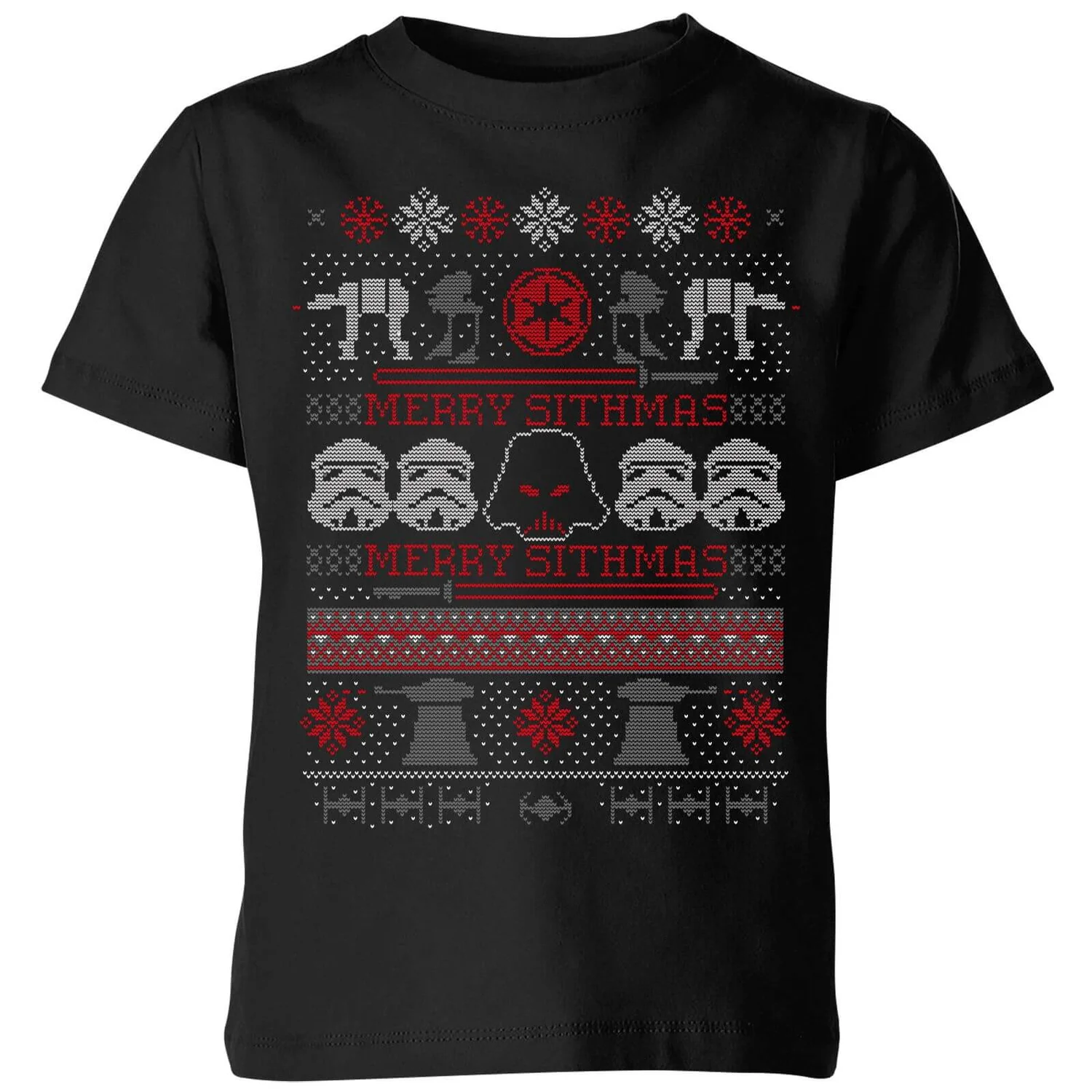 Star Wars Merry Sithmas Knit Kids Christmas T-Shirt - Black 3 Star Wars Merry Sithmas Knit Kids Christmas T-Shirt - Black