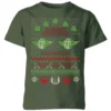 Star Wars Merry Christmas I Wish You Knit Kids Christmas T-Shirt - Forest Green -Cheap Christmas Franchises Store 11929898 2004622432229090