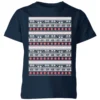 Star Wars AT-AT Pattern Kids Christmas T-Shirt - Navy -Cheap Christmas Franchises Store 11929940 1514622432772603