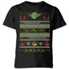 Star Wars May The Force Be With You Pattern Kids Christmas T-Shirt - Black -Cheap Christmas Franchises Store 11929964 9364622425123647