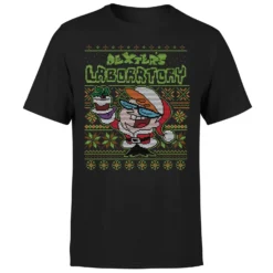 Cartoon Network Dexter's Lab Pattern Men's Christmas T-Shirt - Black -Cheap Christmas Franchises Store 11931649 1324622959194855