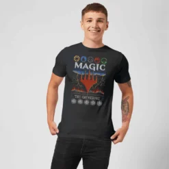 Magic The Gathering Colours Of Magic Knit Men's Christmas T-Shirt - Black -Cheap Christmas Franchises Store 11961132 4174626371095521