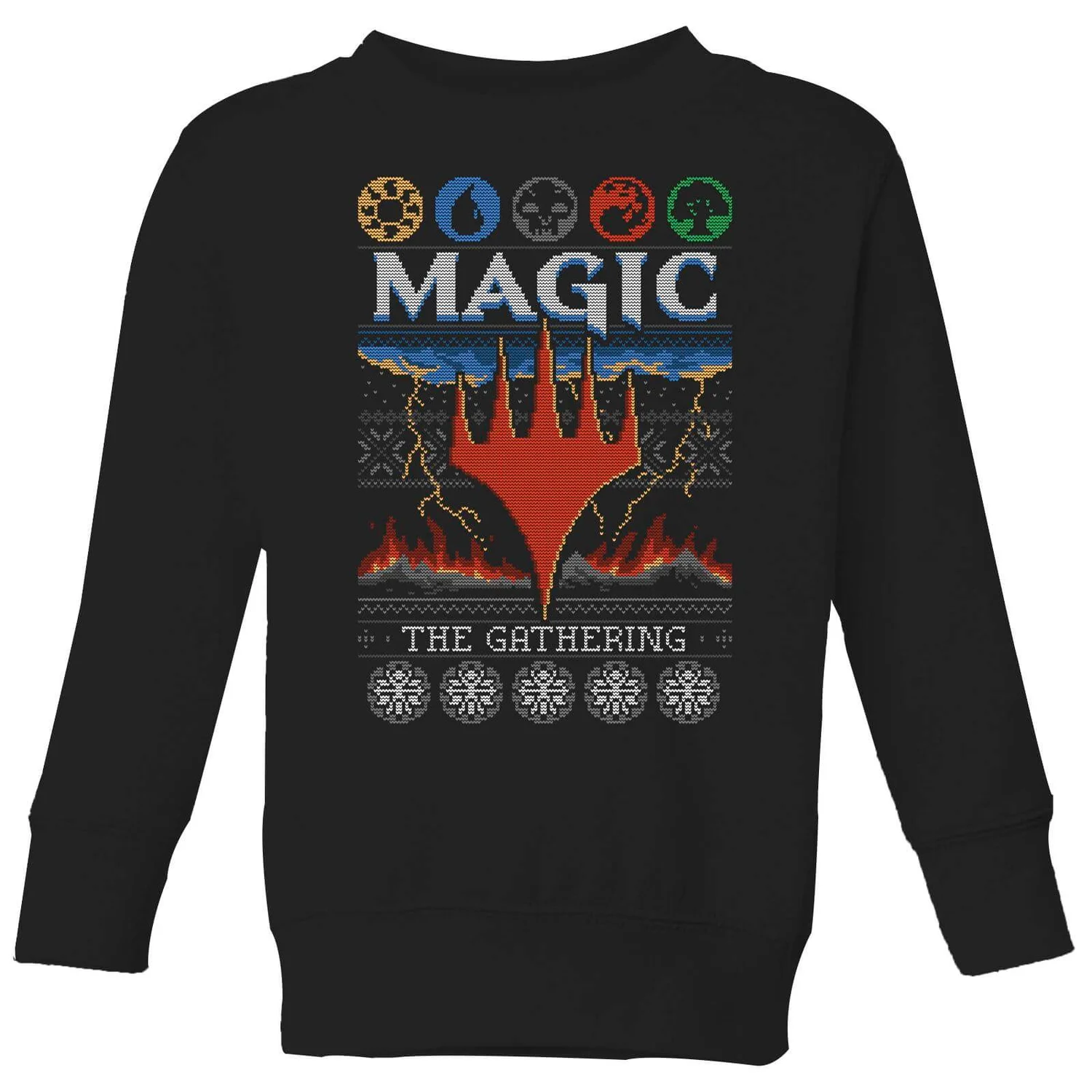 Magic The Gathering Colours Of Magic Knit Kids' Christmas Jumper - Black 3 Magic The Gathering Colours Of Magic Knit Kids' Christmas Jumper - Black