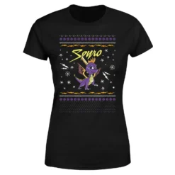 Spyro Knit Women's Christmas T-Shirt - Black 11 Spyro Knit Women's Christmas T-Shirt - Black -Cheap Christmas Franchises Store 11962049 2094626575147307