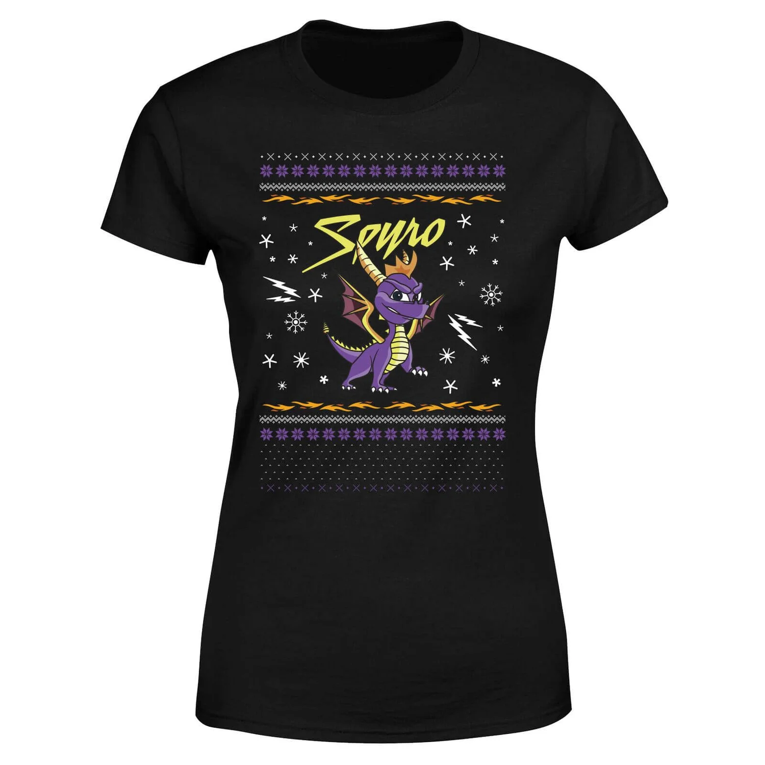 Spyro Knit Women's Christmas T-Shirt - Black 7 Spyro Knit Women's Christmas T-Shirt - Black - Image 5