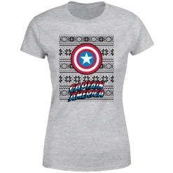 Marvel Captain America Women's Christmas T-Shirt - Grey 11 Marvel Captain America Women's Christmas T-Shirt - Grey -Cheap Christmas Franchises Store 11963172 4154627061674890