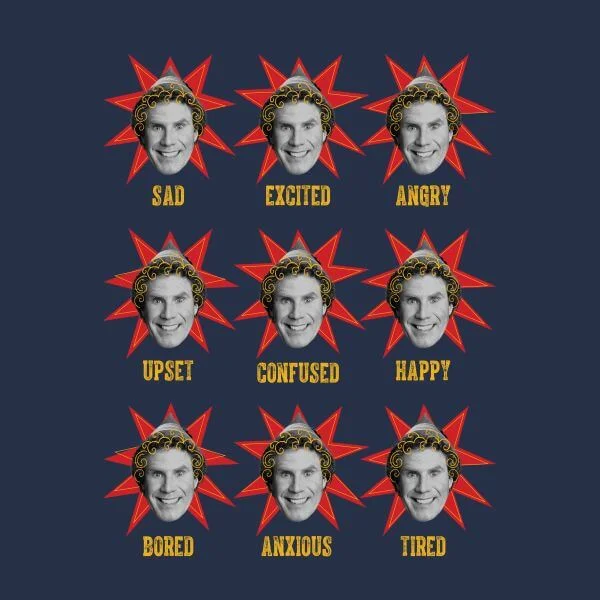 Elf Faces Women's Christmas T-Shirt - Navy 4 Elf Faces Women's Christmas T-Shirt - Navy - Image 2