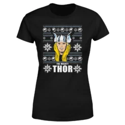 Marvel Thor Face Women's Christmas T-Shirt - Black -Cheap Christmas Franchises Store 11963280 1174627067197119