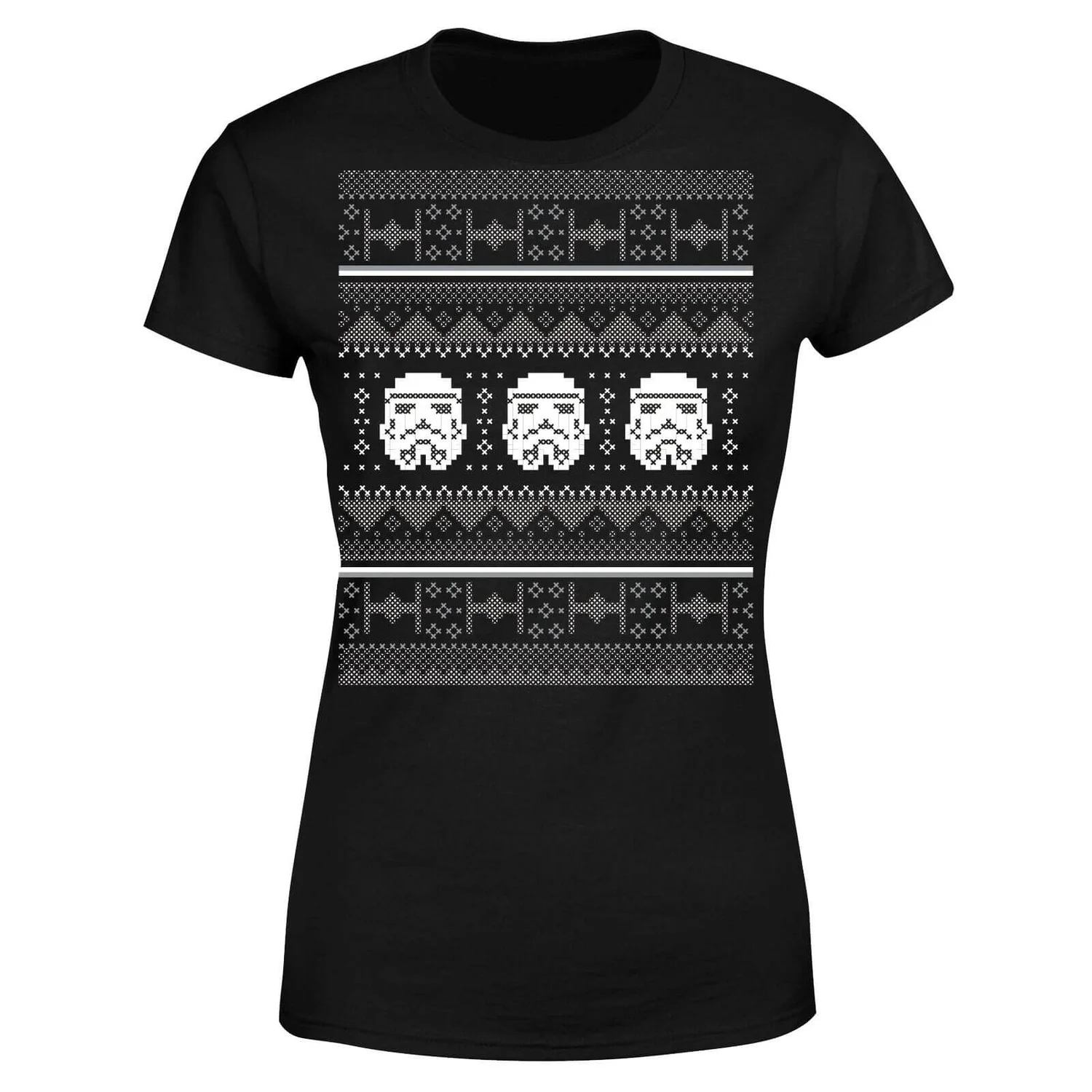 Star Wars Stormtrooper Knit Women's Christmas T-Shirt - Black 7 Star Wars Stormtrooper Knit Women's Christmas T-Shirt - Black - Image 5