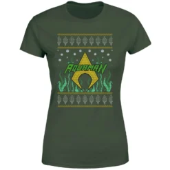 DC COMICS DC Aquaman Knit Women's Christmas T-Shirt - Forest Green 11 DC COMICS DC Aquaman Knit Women's Christmas T-Shirt - Forest Green -Cheap Christmas Franchises Store 11963320 2634627069231455