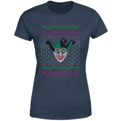 DC COMICS DC Joker Knit Women's Christmas T-Shirt - Navy -Cheap Christmas Franchises Store 11963327 9234627070109828