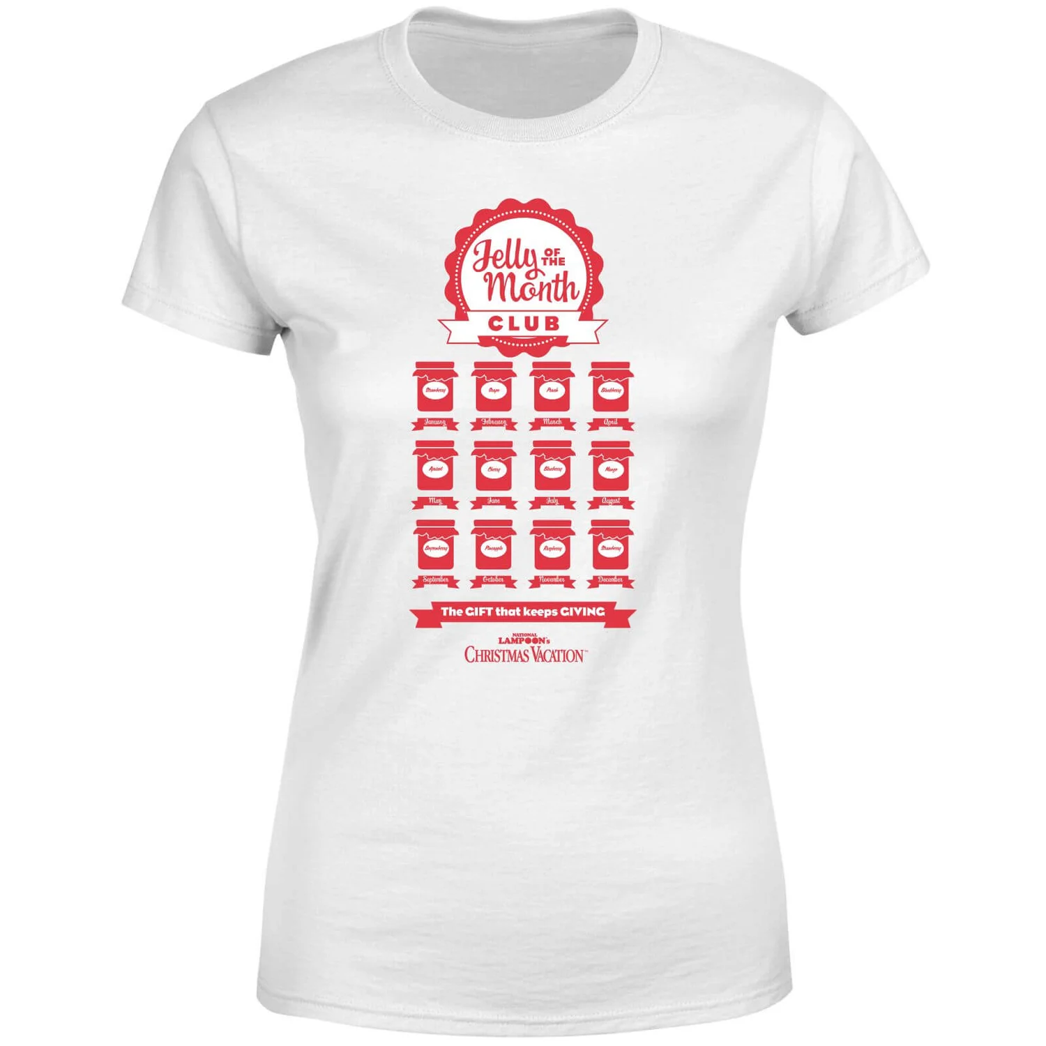 National Lampoon Jelly Of The Month Club Women's Christmas T-Shirt - White 7 National Lampoon Jelly Of The Month Club Women's Christmas T-Shirt - White - Image 5