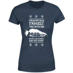 National Lampoon Griswold Vacation Ugly Knit Women's Christmas T-Shirt - Navy -Cheap Christmas Franchises Store 11963361 3454627071760188