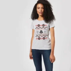 Star Wars Empire Knit Women's Christmas T-Shirt - Grey -Cheap Christmas Franchises Store 11963382 2064627072794357
