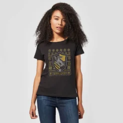 Harry Potter Hufflepuff Crest Women's Christmas T-Shirt - Black -Cheap Christmas Franchises Store 11963457 1304627078712631