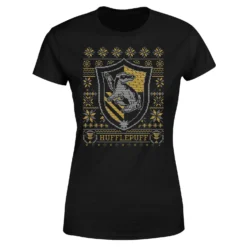 Harry Potter Hufflepuff Crest Women's Christmas T-Shirt - Black -Cheap Christmas Franchises Store 11963457 1834627078795587