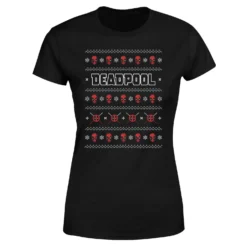 Marvel Deadpool Women's Christmas T-Shirt - Black -Cheap Christmas Franchises Store 11963502 1824627083566244