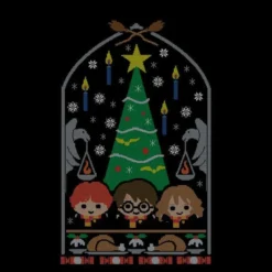 Harry Potter Hogwarts Tree Women's Christmas T-Shirt - Black -Cheap Christmas Franchises Store 11963519 7784627084018125