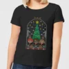 Harry Potter Hogwarts Tree Women's Christmas T-Shirt - Black 2 Harry Potter Hogwarts Tree Women's Christmas T-Shirt - Black -Cheap Christmas Franchises Store 11963519 8704627083960762