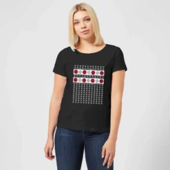 Marvel Deadpool Snowflakes Women's Christmas T-Shirt - Black -Cheap Christmas Franchises Store 11963539 8444627059047061