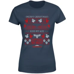 National Lampoon Merry Christmas Knit Women's Christmas T-Shirt - Navy -Cheap Christmas Franchises Store 11963549 1354627059444381