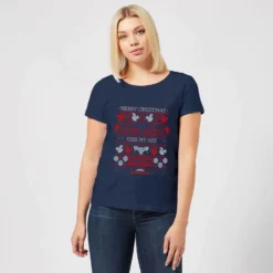 National Lampoon Merry Christmas Knit Women's Christmas T-Shirt - Navy -Cheap Christmas Franchises Store 11963549 8814627059301314