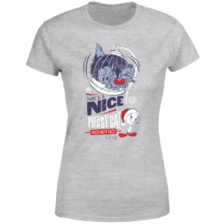 Looney Tunes Tweety Pie Pussy Cat Women's Christmas T-Shirt - Grey -Cheap Christmas Franchises Store 11963600 1864627059697200