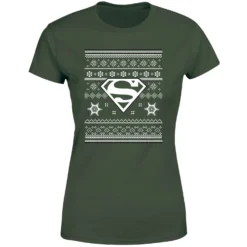 DC COMICS DC Superman Women's Christmas T-Shirt - Forest Green -Cheap Christmas Franchises Store 11963620 5444627060447353