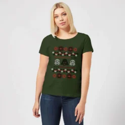 Star Wars Empire Knit Women's Christmas T-Shirt - Forest Green -Cheap Christmas Franchises Store 11963627 3514627060576182