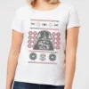 Star Wars Darth Vader Face Knit Women's Christmas T-Shirt - White 1 Star Wars Darth Vader Face Knit Women's Christmas T-Shirt - White -Cheap Christmas Franchises Store 11963634 2144627060779039