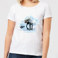 Star Wars AT-AT Reindeer Women's Christmas T-Shirt - White