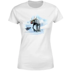 Star Wars AT-AT Reindeer Women's Christmas T-Shirt - White -Cheap Christmas Franchises Store 11963668 5894627062393549