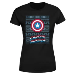 Marvel Captain America Women's Christmas T-Shirt - Black -Cheap Christmas Franchises Store 11963678 1564627062588957