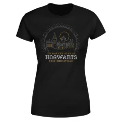 Harry Potter I'd Rather Stay At Hogwarts Women's Christmas T-Shirt - Black 11 Harry Potter I'd Rather Stay At Hogwarts Women's Christmas T-Shirt - Black -Cheap Christmas Franchises Store 11963715 1694627064432352