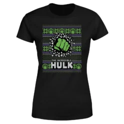 Marvel Hulk Punch Women's Christmas T-Shirt - Black -Cheap Christmas Franchises Store 11963735 1654627091121729