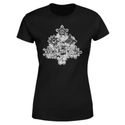 Marvel Shields Snowflakes Women's Christmas T-Shirt - Black -Cheap Christmas Franchises Store 11963755 1064627066995048