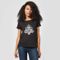 Marvel Shields Snowflakes Women's Christmas T-Shirt - Black -Cheap Christmas Franchises Store 11963755 9294627066947303