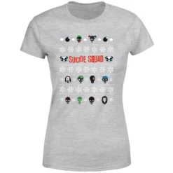 DC COMICS DC Suicide Squad Women's Christmas T-Shirt - Grey -Cheap Christmas Franchises Store 11963819 1604627071069780