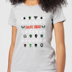 DC COMICS DC Suicide Squad Women's Christmas T-Shirt - Grey