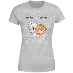 Disney Frozen Elsa And Anna Women's Christmas T-Shirt - Grey 11 Disney Frozen Elsa And Anna Women's Christmas T-Shirt - Grey -Cheap Christmas Franchises Store 11963900 1314627090933215