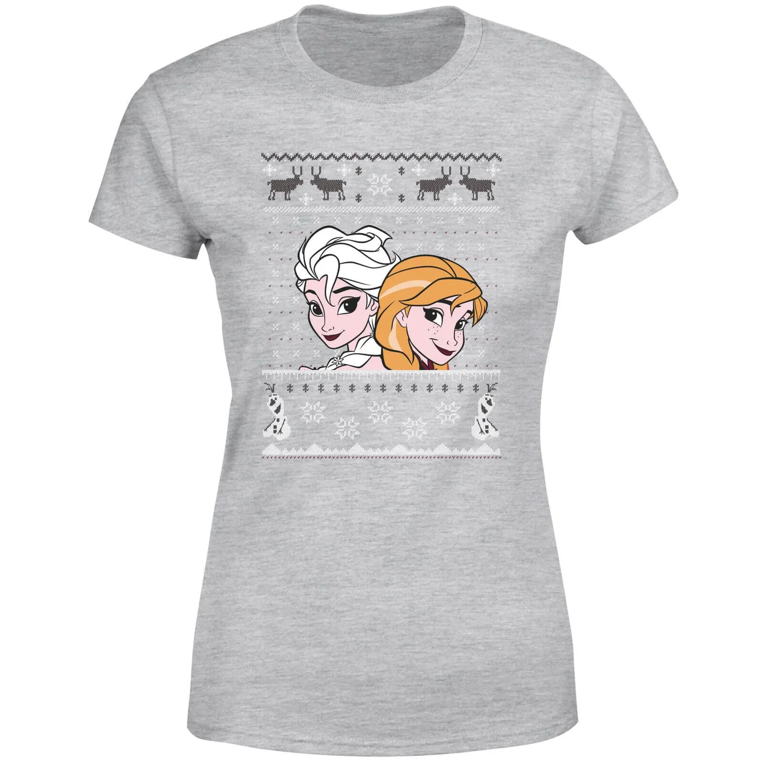 Disney Frozen Elsa And Anna Women's Christmas T-Shirt - Grey 7 Disney Frozen Elsa And Anna Women's Christmas T-Shirt - Grey - Image 5
