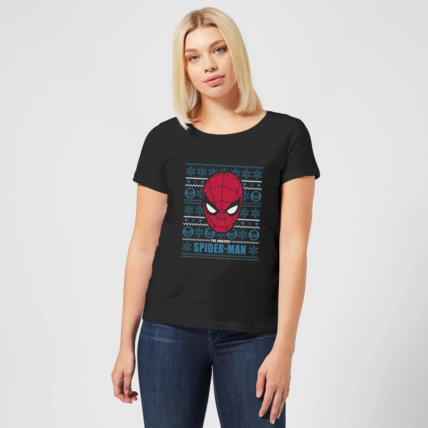 Marvel Spider-Man Women's Christmas T-Shirt - Black 5 Marvel Spider-Man Women's Christmas T-Shirt - Black - Image 3