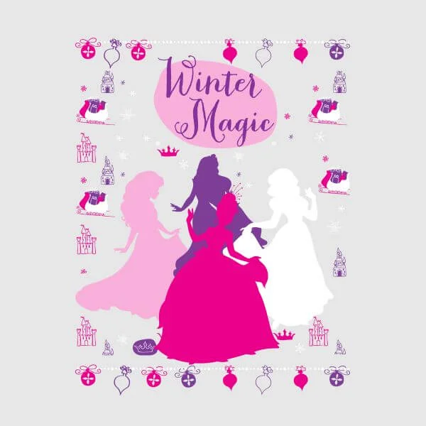 Disney Princess Silhouettes Women's Christmas T-Shirt - Grey 4 Disney Princess Silhouettes Women's Christmas T-Shirt - Grey - Image 2