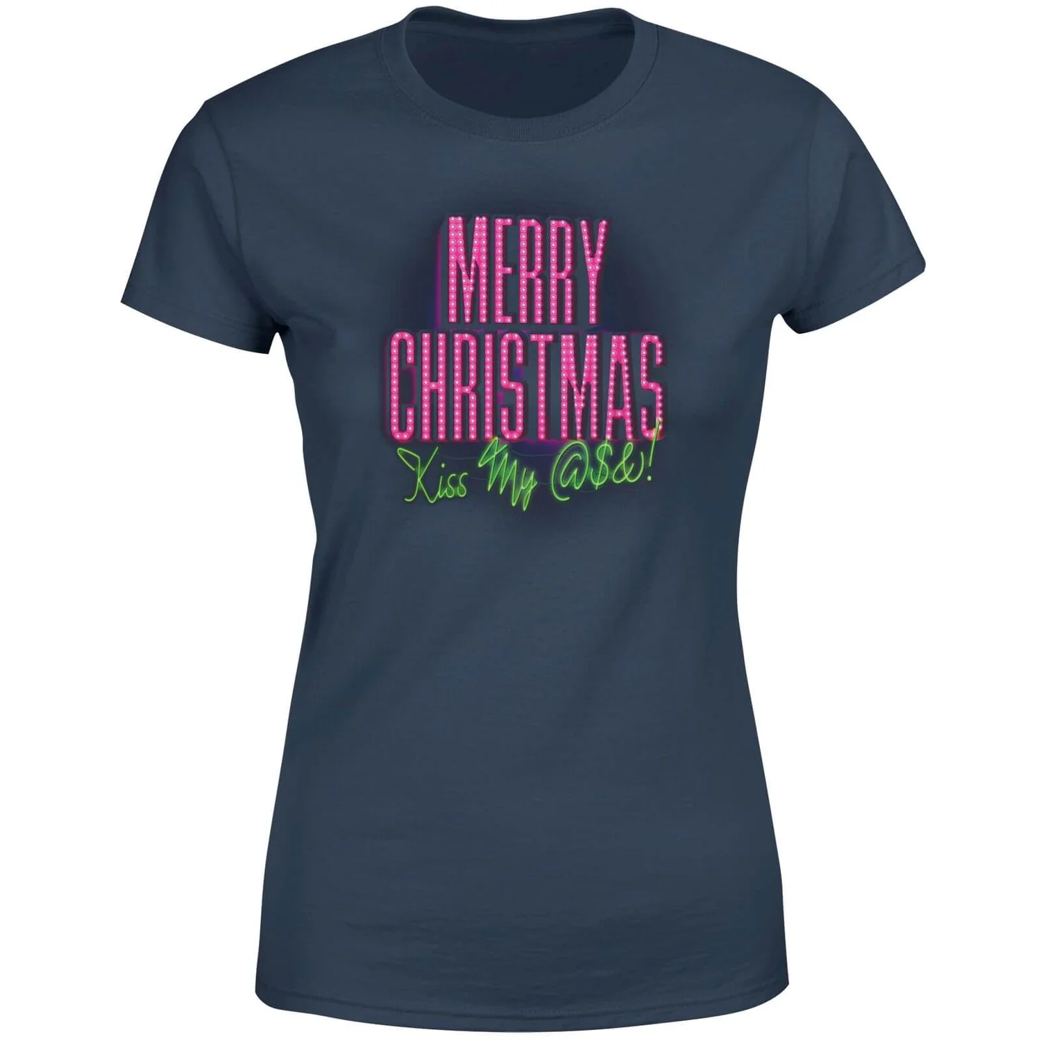 National Lampoon Merry Christmas (Kiss My @$$) Women's Christmas T-Shirt - Navy 7 National Lampoon Merry Christmas (Kiss My @$$) Women's Christmas T-Shirt - Navy - Image 5