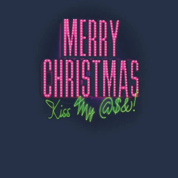 National Lampoon Merry Christmas (Kiss My @$$) Women's Christmas T-Shirt - Navy 4 National Lampoon Merry Christmas (Kiss My @$$) Women's Christmas T-Shirt - Navy - Image 2