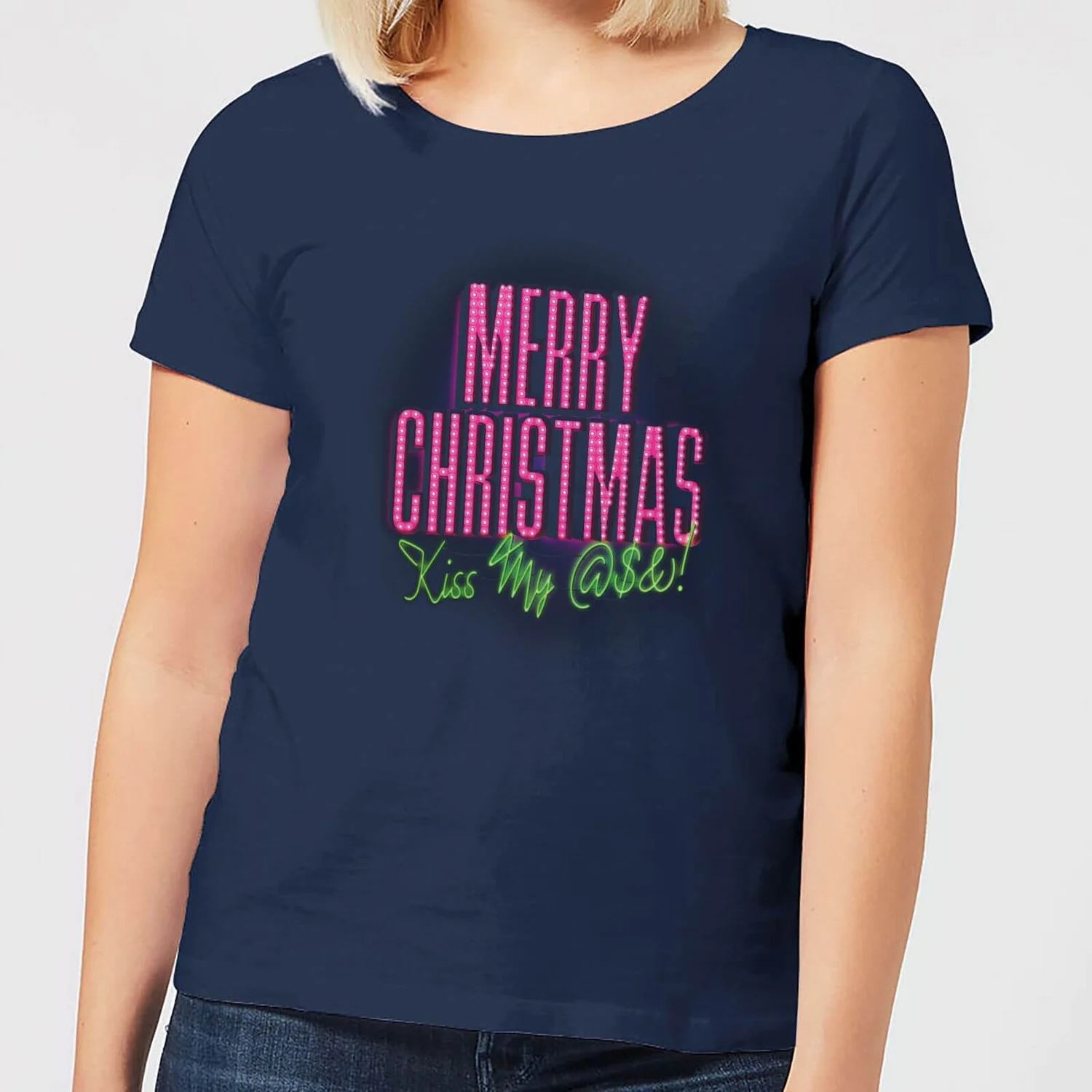 National Lampoon Merry Christmas (Kiss My @$$) Women's Christmas T-Shirt - Navy 3 National Lampoon Merry Christmas (Kiss My @$$) Women's Christmas T-Shirt - Navy