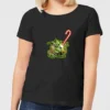 Star Wars Candy Cane Yoda Women's Christmas T-Shirt - Black -Cheap Christmas Franchises Store 11964022 8584627084550097