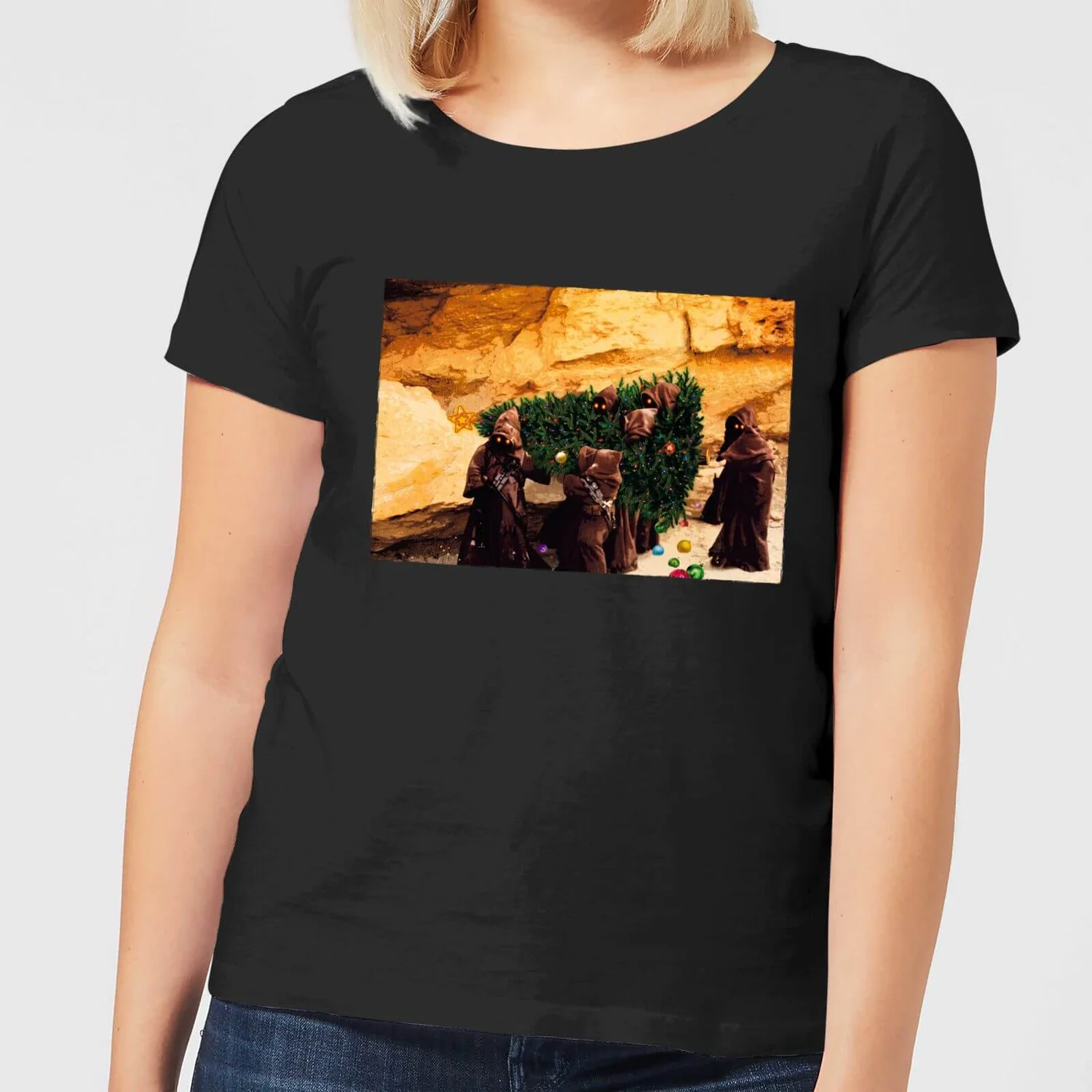 Star Wars Jawas Christmas Tree Women's Christmas T-Shirt - Black 3 Star Wars Jawas Christmas Tree Women's Christmas T-Shirt - Black