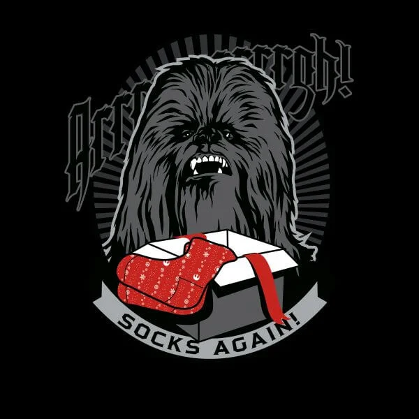 Star Wars Chewbacca Arrrrgh Socks Again Women's Christmas T-Shirt - Black 4 Star Wars Chewbacca Arrrrgh Socks Again Women's Christmas T-Shirt - Black - Image 2