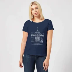 Disney Mary Poppins Carousel Sketch Women's Christmas T-Shirt - Navy -Cheap Christmas Franchises Store 11964117 1234627061850036